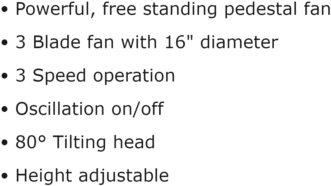 מאוורר רצפה ביתי PRO ELEC PEL01924